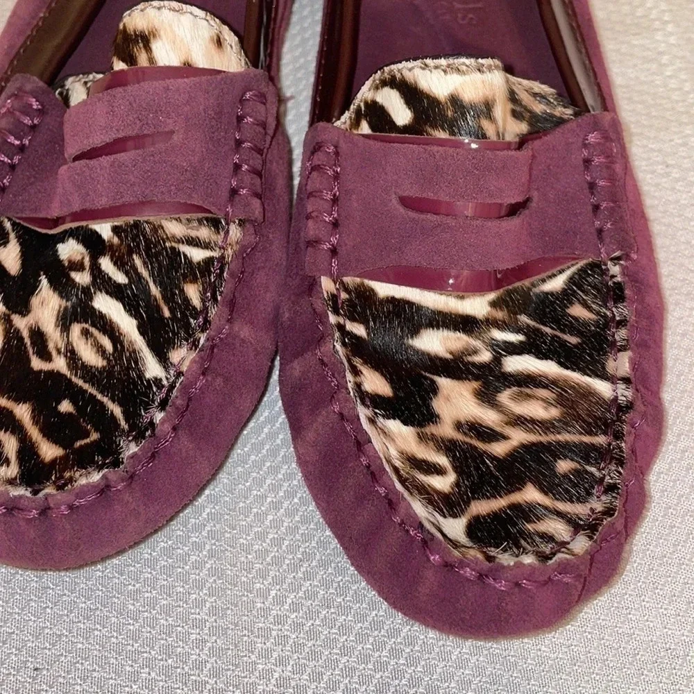 Gentle souls Kenneth Cole women’s loafers 8 slip on flats Mina cheetah purple